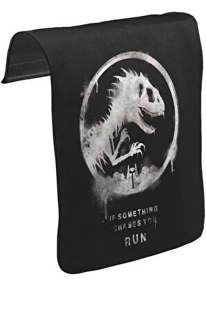 Jurassic Park - Run Unisex Siyah Tak-Çıkar Postacı Çanta Kapağı CK-1282