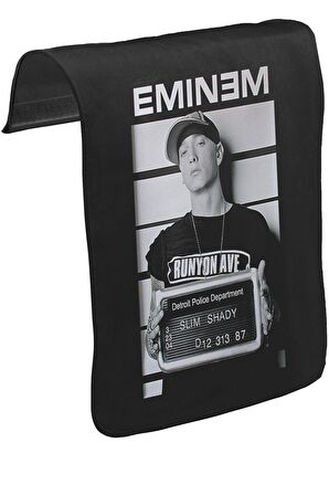 Eminem - Detroit Unisex Siyah Tak-Çıkar Postacı Çanta Kapağı CK-1283