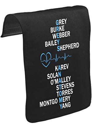 Grey's Anatomy - Grey Unisex Siyah Tak-Çıkar Postacı Çanta Kapağı CK-1287
