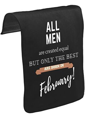 Best are Born in February Unisex Siyah Tak-Çıkar Postacı Çanta Kapağı CK-1288