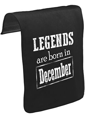 Burç - Born in December Vintage Unisex Siyah Tak-Çıkar Postacı Çanta Kapağı CK-1296