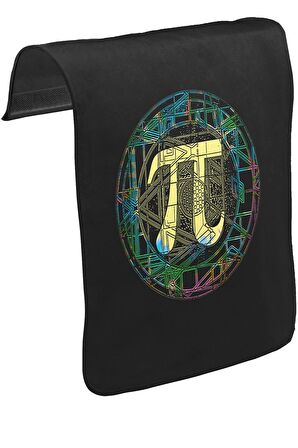 Matematik - Pi VII Unisex Siyah Tak-Çıkar Postacı Çanta Kapağı CK-1304