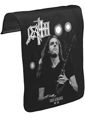 Death - Chuck Schuldiner Unisex Siyah Tak-Çıkar Postacı Çanta Kapağı CK-1325