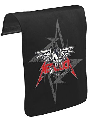 Metallica - Seek and Destroy Logo Unisex Siyah Tak-Çıkar Postacı Çanta Kapağı CK-1333