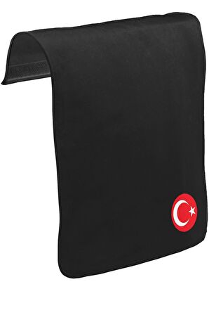 Ay Yıldız - Göğüs Logo II Unisex Siyah Tak-Çıkar Postacı Çanta Kapağı CK-1350