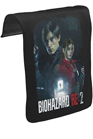 Resident Evil - Biohazard Unisex Siyah Tak-Çıkar Postacı Çanta Kapağı CK-1351