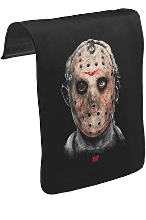 Friday the 13 - Jason Voorhees Unisex Siyah Tak-Çıkar Postacı Çanta Kapağı CK-1362