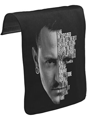 Linkin Park - Chester Unisex Siyah Tak-Çıkar Postacı Çanta Kapağı CK-1370