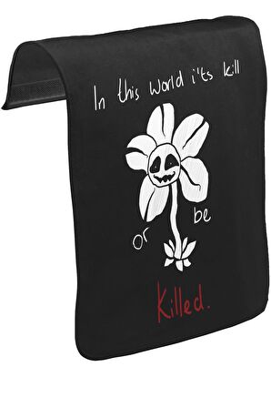 Undertale - Or be Killed Unisex Siyah Tak-Çıkar Postacı Çanta Kapağı CK-1372