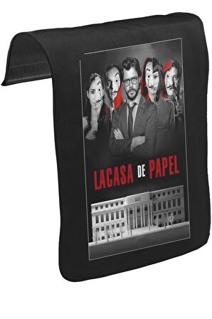 La Casa De Papel - Team Unisex Siyah Tak-Çıkar Postacı Çanta Kapağı CK-1403