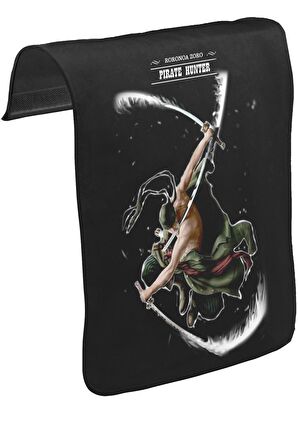 One Piece - Rononoa Hunter Unisex Siyah Tak-Çıkar Postacı Çanta Kapağı CK-1408