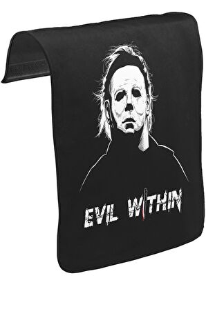 Halloween - Myers Unisex Siyah Tak-Çıkar Postacı Çanta Kapağı CK-1422