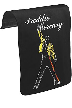 Freddie Mercury - King of Queen Unisex Siyah Tak-Çıkar Postacı Çanta Kapağı CK-1429