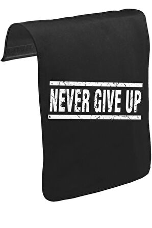 Never Give Up Unisex Siyah Tak-Çıkar Postacı Çanta Kapağı CK-1465