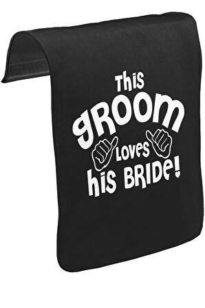 Damat - Loves His Bride Unisex Siyah Tak-Çıkar Postacı Çanta Kapağı CK-1503