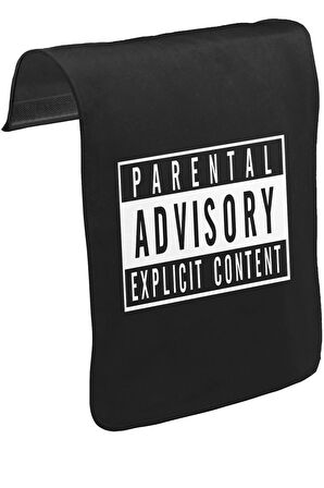 Parental Advisory Explicit Content Unisex Siyah Tak-Çıkar Postacı Çanta Kapağı CK-152