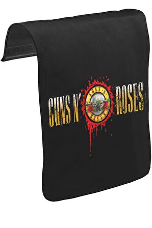 Guns N Roses - Drops Logo Unisex Siyah Tak-Çıkar Postacı Çanta Kapağı CK-1521