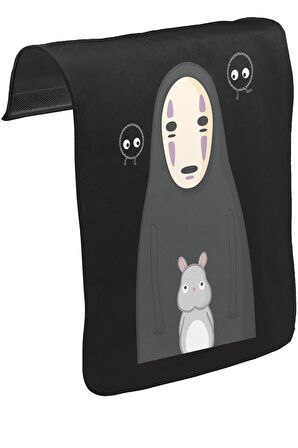 Sprited Away - Kaonashi Unisex Siyah Tak-Çıkar Postacı Çanta Kapağı CK-1524