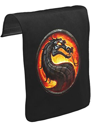 Mortal Combat Logo Unisex Siyah Tak-Çıkar Postacı Çanta Kapağı CK-154