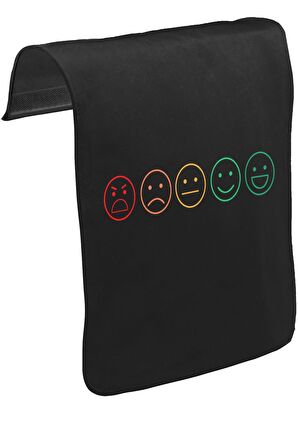 Emoji Unisex Siyah Tak-Çıkar Postacı Çanta Kapağı CK-1550