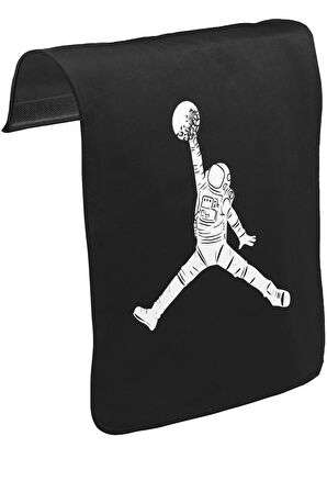 Astronot Uzay Topu Unisex Siyah Tak-Çıkar Postacı Çanta Kapağı CK-1551