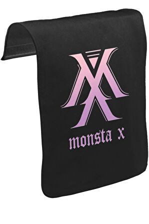 Monsta X - MX Unisex Siyah Tak-Çıkar Postacı Çanta Kapağı CK-1566