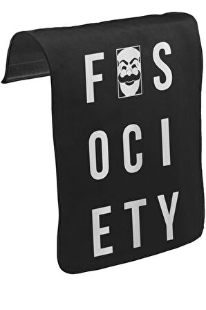 Mr.Robot - Fsociety Logo Unisex Siyah Tak-Çıkar Postacı Çanta Kapağı CK-157