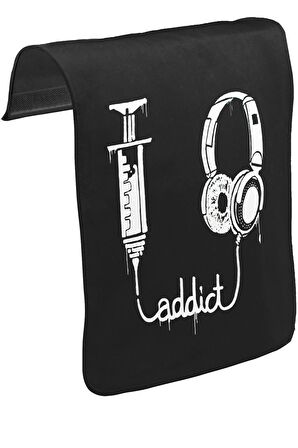 Music Addict Unisex Siyah Tak-Çıkar Postacı Çanta Kapağı CK-1589