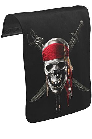 Pirates of Caribbean Kurukafa Unisex Siyah Tak-Çıkar Postacı Çanta Kapağı CK-160