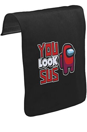 Among Us You Look Sus Unisex Siyah Tak-Çıkar Postacı Çanta Kapağı CK-1606