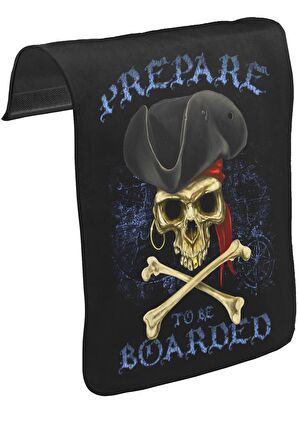 All Seas Pirate Kurukafa Unisex Siyah Tak-Çıkar Postacı Çanta Kapağı CK-161