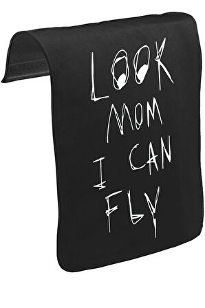 Travis Scott - Look Mom I can fly Unisex Siyah Tak-Çıkar Postacı Çanta Kapağı CK-1612