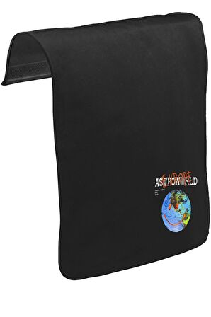 Travis Scott - Astro World Logo Unisex Siyah Tak-Çıkar Postacı Çanta Kapağı CK-1615