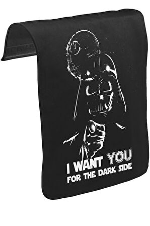 Star Wars - Want You Unisex Siyah Tak-Çıkar Postacı Çanta Kapağı CK-1640