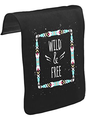Wild and Free Unisex Siyah Tak-Çıkar Postacı Çanta Kapağı CK-1654