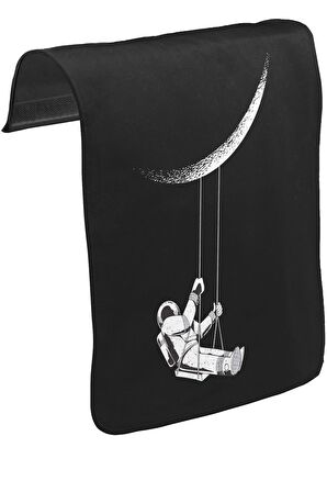 Astronot Salıncak Unisex Siyah Tak-Çıkar Postacı Çanta Kapağı CK-1658