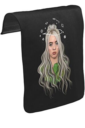 Billie Eilish - Yörünge Unisex Siyah Tak-Çıkar Postacı Çanta Kapağı CK-1677