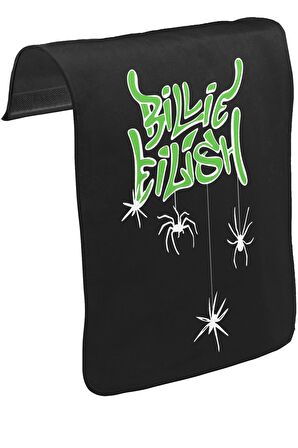 Billie Eilish - Spider Unisex Siyah Tak-Çıkar Postacı Çanta Kapağı CK-1678