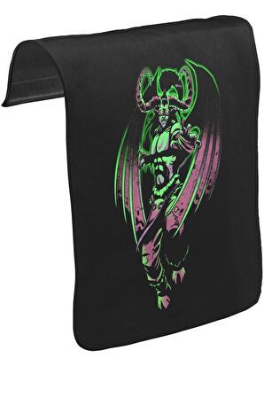 World of Warcraft Legion - Illidan Unisex Siyah Tak-Çıkar Postacı Çanta Kapağı CK-1684