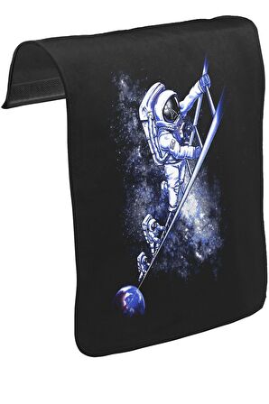 Stairs to the Moon - Astronotlar Unisex Siyah Tak-Çıkar Postacı Çanta Kapağı CK-1698