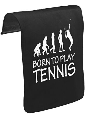 Tenis - Born to Play Unisex Siyah Tak-Çıkar Postacı Çanta Kapağı CK-1723