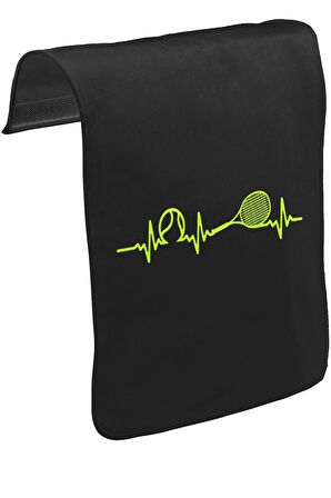 Tenis - Heartbeat Unisex Siyah Tak-Çıkar Postacı Çanta Kapağı CK-1727