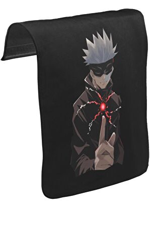 Naruto Gojo Saturo Unisex Siyah Tak-Çıkar Postacı Çanta Kapağı CK-1740