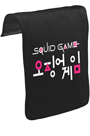 Squid Game-Logo Korean Unisex Siyah Tak-Çıkar Postacı Çanta Kapağı CK-1746