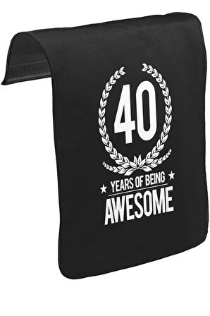Awesome 40 Years Unisex Siyah Tak-Çıkar Postacı Çanta Kapağı CK-1748