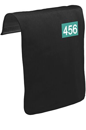 Squid Game-Number 456 Göğüs Logo Unisex Siyah Tak-Çıkar Postacı Çanta Kapağı CK-1754