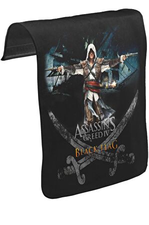 Assassin's Creed IV Unisex Siyah Tak-Çıkar Postacı Çanta Kapağı CK-203