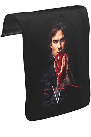 Vampire Diaries - Damon Unisex Siyah Tak-Çıkar Postacı Çanta Kapağı CK-232