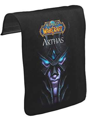 World Warcraft - Arthas Unisex Siyah Tak-Çıkar Postacı Çanta Kapağı CK-266