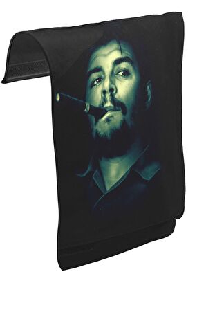 Che Guevara - Smoke II Unisex Siyah Tak-Çıkar Postacı Çanta Kapağı CK-268